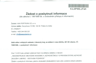 Žádost 106/1999 Sb.