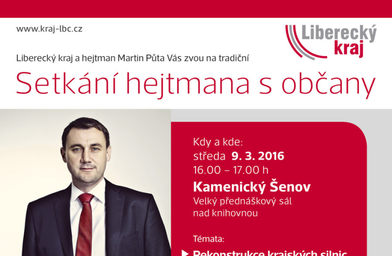Občané Kamenického Šenova, zeptejte se hejtmana, Váš názor ho zajímá!